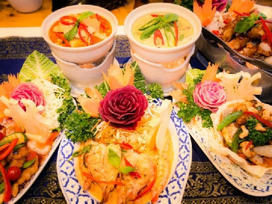 A selection of colourful Thai dishes from Thai Palace